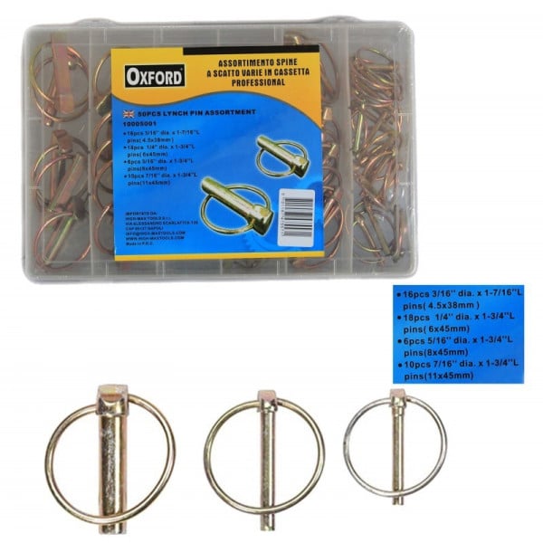 KIT SET ASSORTIMENTO 50 SPINE COPPIGLIE A SCATTO FERMI COPPIGLIE PERNI SPINOTTI