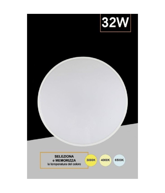 APPLIQUE DA MURO LED ROTONDO 32 W IP44 3 TEMPERATURE LUCE ES-PN380-3C