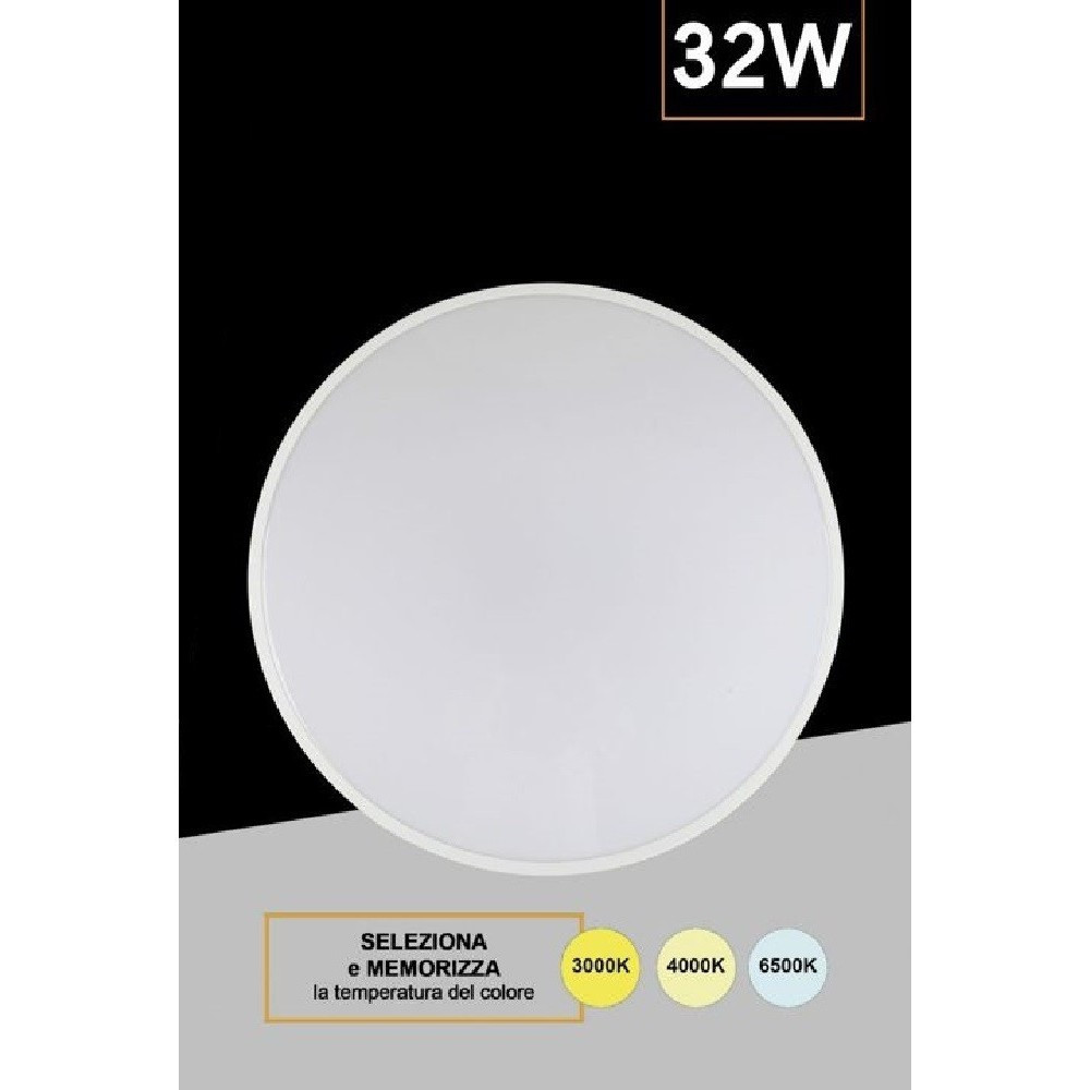 APPLIQUE DA MURO LED ROTONDO 32 W IP44 3 TEMPERATURE LUCE ES-PN380-3C
