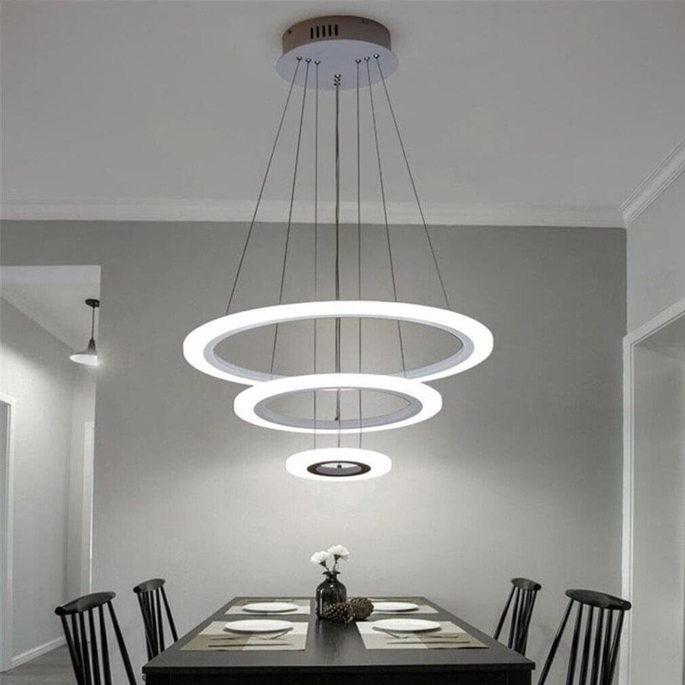 LAMPADARIO LED SOSPENSIONE 68W 3 CERCHI REGOLABILE DIMMERABILE A66-B3C
