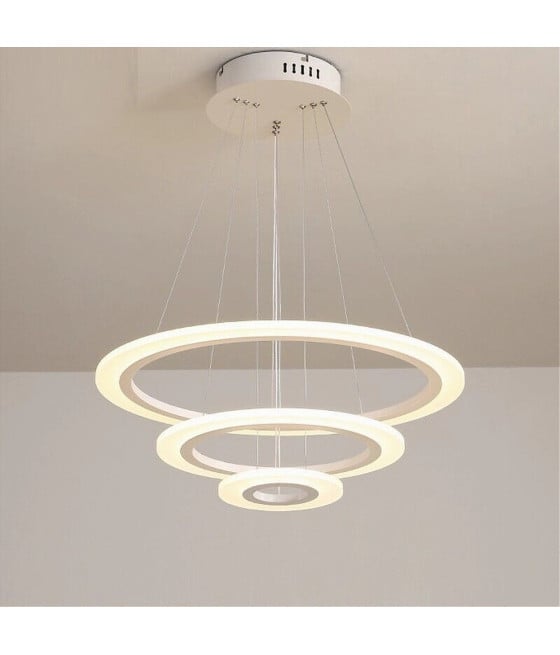 LAMPADARIO LED SOSPENSIONE 68W 3 CERCHI REGOLABILE DIMMERABILE A66-B3C