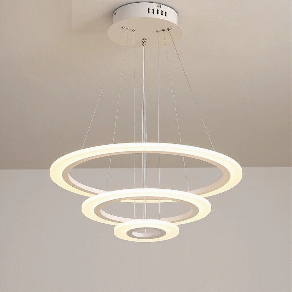 LAMPADARIO LED SOSPENSIONE 68W 3 CERCHI REGOLABILE DIMMERABILE A66-B3C