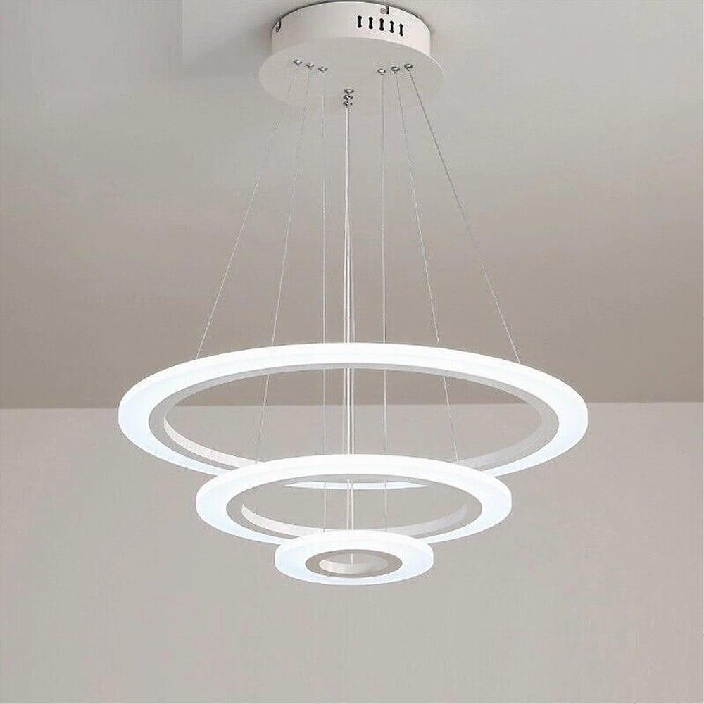 LAMPADARIO LED SOSPENSIONE 68W 3 CERCHI REGOLABILE DIMMERABILE A66-B3C
