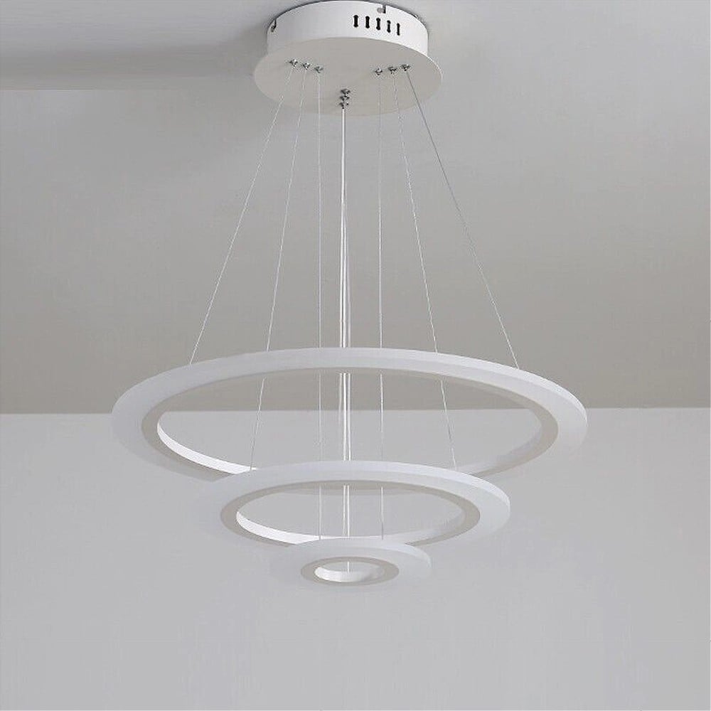 LAMPADARIO LED SOSPENSIONE 68W 3 CERCHI REGOLABILE DIMMERABILE A66-B3C