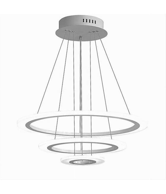 LAMPADARIO LED SOSPENSIONE 68W 3 CERCHI REGOLABILE DIMMERABILE A66-B3C