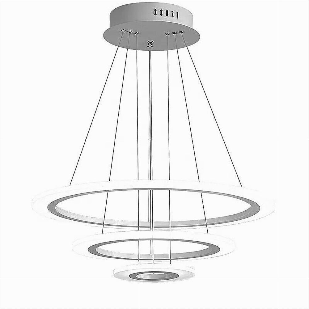 LAMPADARIO LED SOSPENSIONE 68W 3 CERCHI REGOLABILE DIMMERABILE A66-B3C