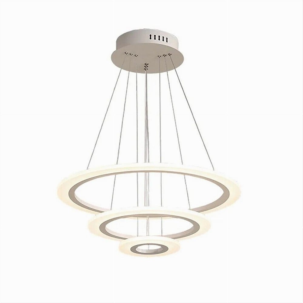 LAMPADARIO LED SOSPENSIONE 68W 3 CERCHI REGOLABILE DIMMERABILE A66-B3C
