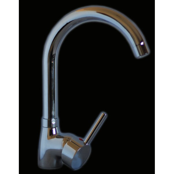 MISCELATORE RUBINETTO MONOCOMANDO PER LAVABO CUCINA ACCIAIO CROMATO 0806