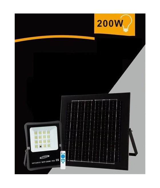 FARETTO FARO LED SOLARE 200W IP65 LUCE BIANCA FREDDA 6500K S01F-200W