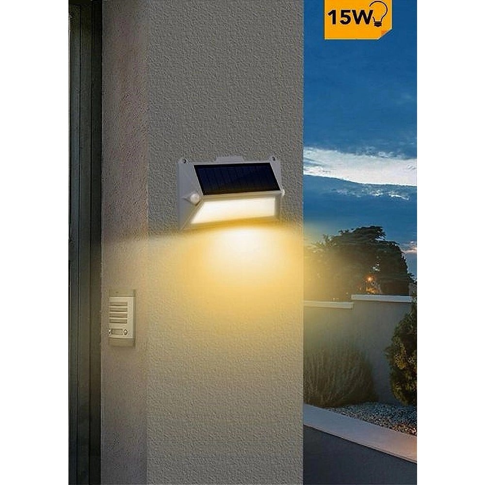 APPLIQUE LED CON PANNELLO SOLARE DOPPIO SENSORE MOVIMENTO CREPUSCOLARE