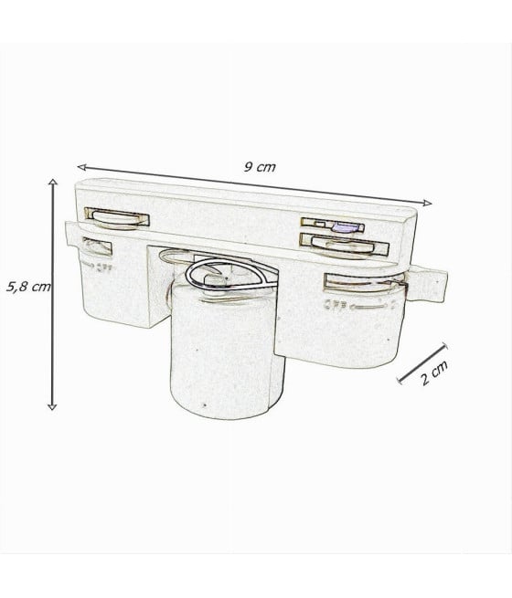 PORTALAMPADA PER BINARIO MONOFASE CONNETTORE E27 ADATTATORE PISTA-E27