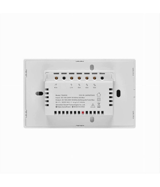 INTERRUTTORE SONOFF SMART 3 CANALE CONTROLLER WIFI PLACCA TOUCH T2US3C