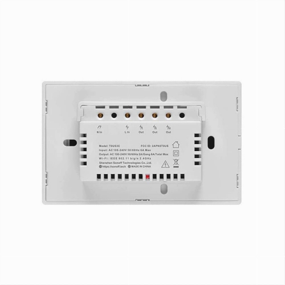 INTERRUTTORE SONOFF SMART 3 CANALE CONTROLLER WIFI PLACCA TOUCH T2US3C