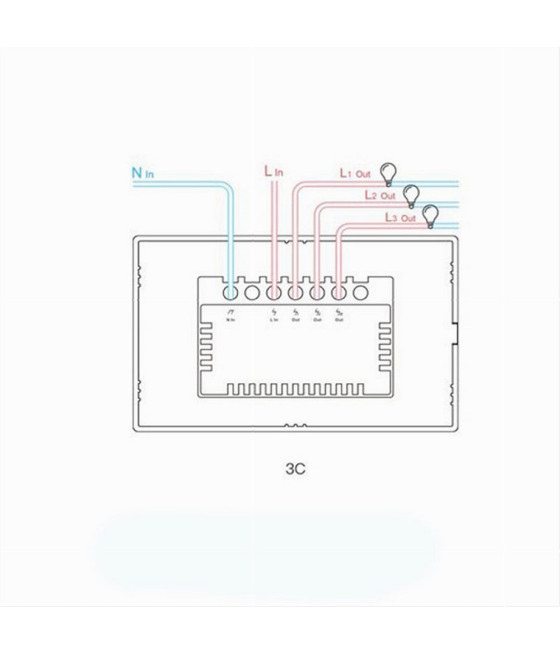INTERRUTTORE SONOFF SMART 3 CANALE CONTROLLER WIFI PLACCA TOUCH T2US3C