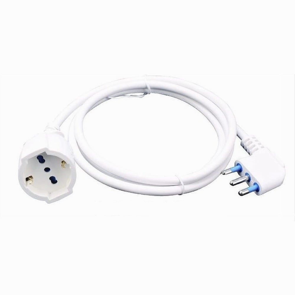 PROLUNGA CAVO 90° 10 MT SPINA 16A PRESA SCHUKO UNIVERSALE BIANCA 83290