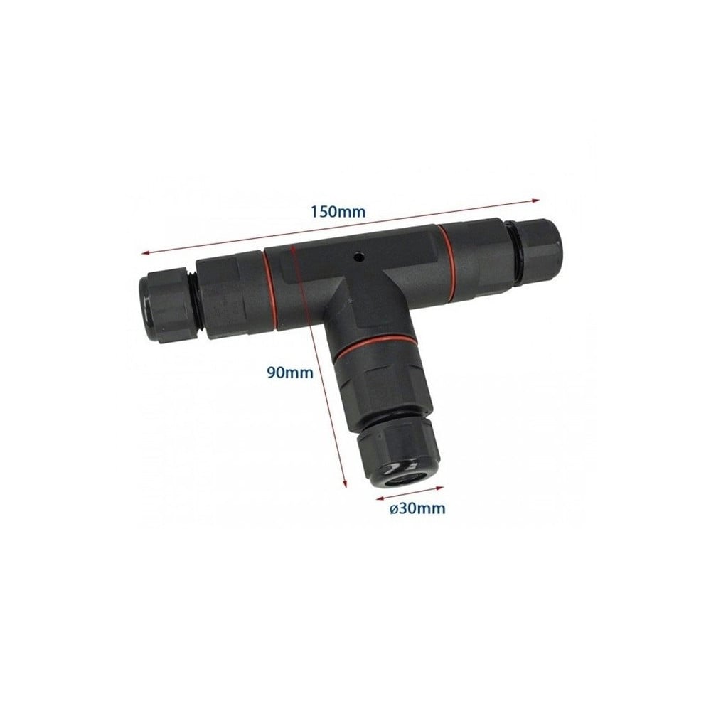 CONNETTORE DI GIUNZIONE FORMA T IP68 COLLEGAMENTO 3 POSTI CAVO CN-T