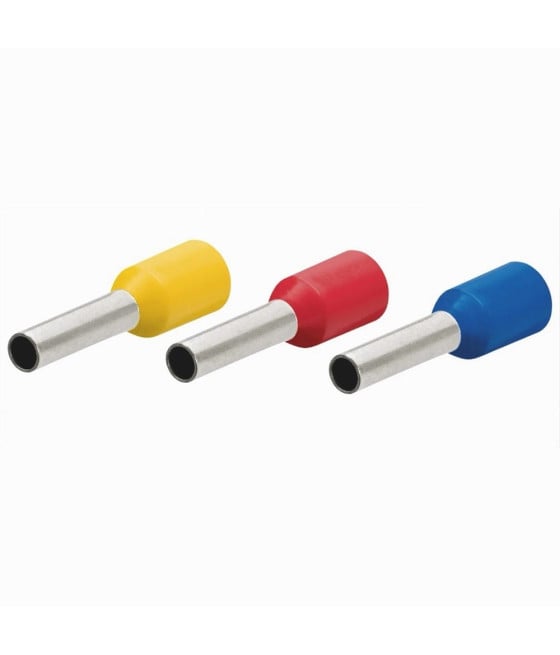 100 PZ TUBETTO CAPICORDA ISOLATO PER CAVI 16MM² TERMINALE 12MM E16-12