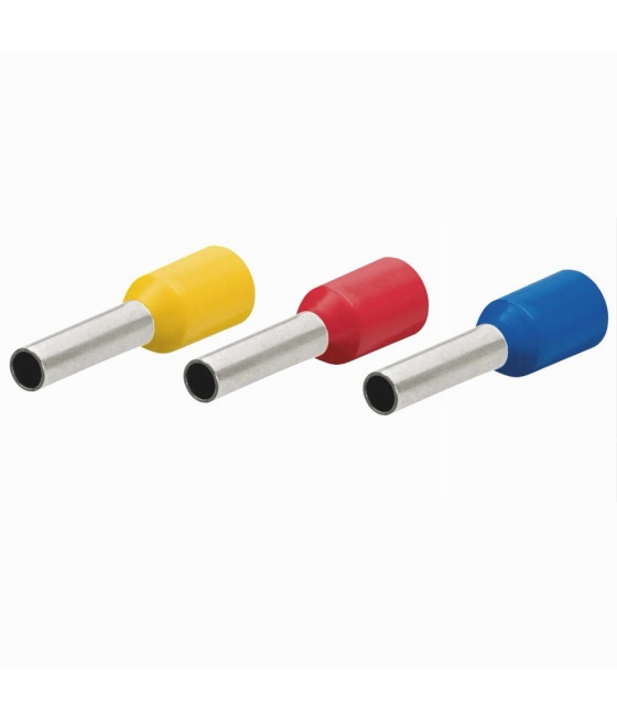100PZ TUBETTO CAPICORDA ISOLATO PER CAVI DA 4 MM² TERMINALE 9MM E4009