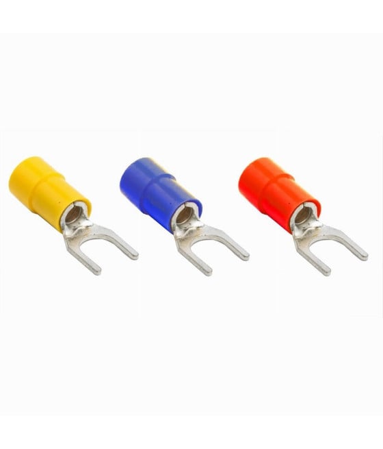 SET 100 PZ CAPICORDA A FORCELLA A CRIMPARE PER CAVI 4 A 6 MM² ISOLATO