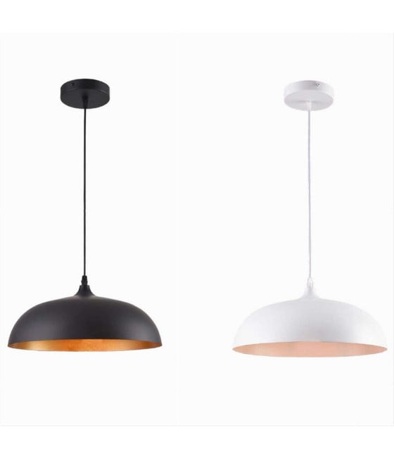 LAMPADARIO SOSPENSIONE SOFFITTO E27 FERRO PARALUME MODERNO CUPOLA B90