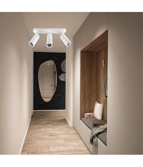 APPLIQUE PLAFONIERA ORIENTABILE SOFFITTO PARETE 3 DIFFUSORI GU10 TS-3