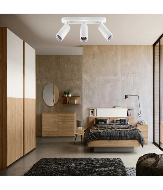 APPLIQUE PLAFONIERA ORIENTABILE SOFFITTO PARETE 3 DIFFUSORI GU10 TS-3