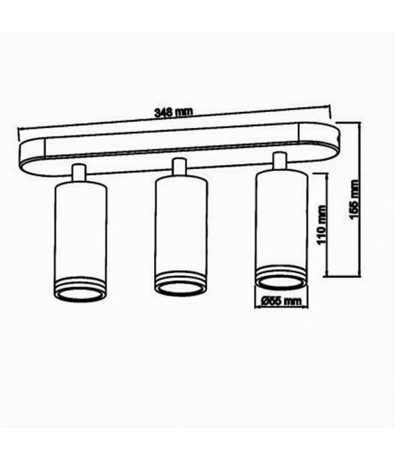APPLIQUE PLAFONIERA ORIENTABILE SOFFITTO PARETE 3 DIFFUSORI GU10 TS-3