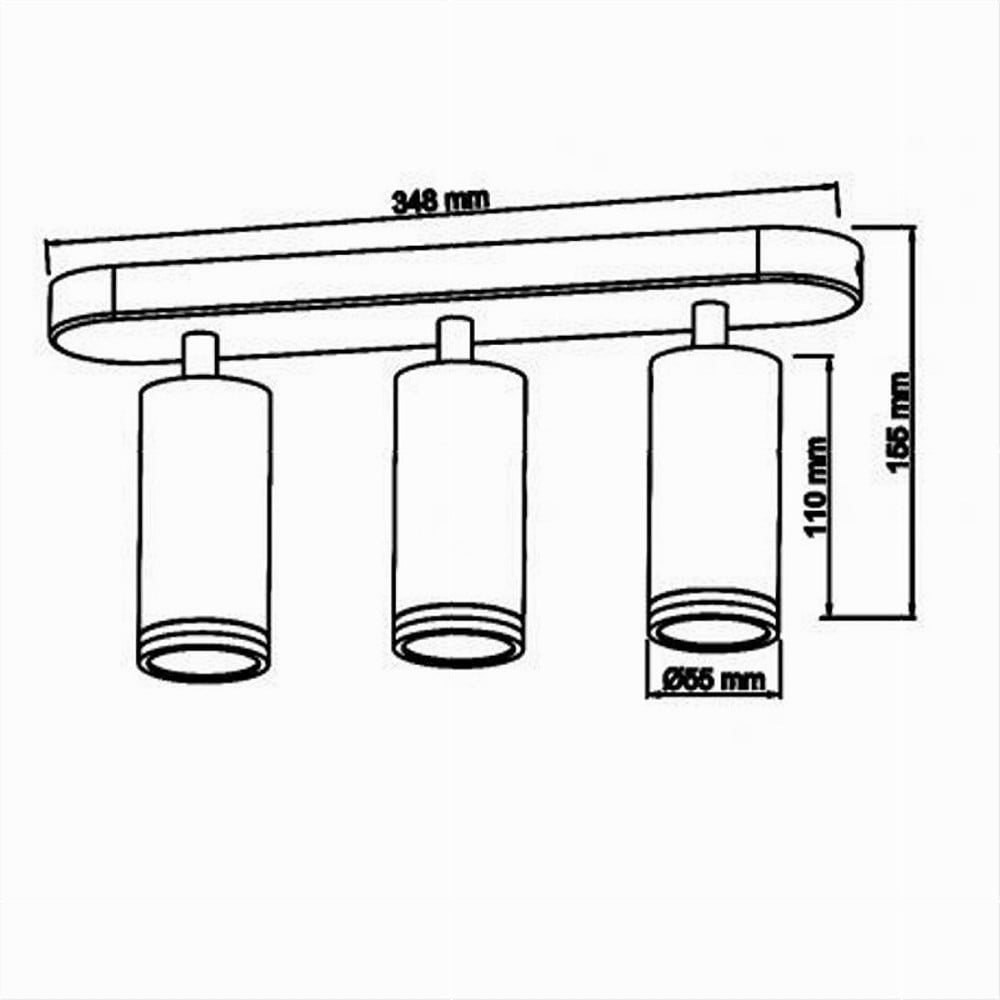 APPLIQUE PLAFONIERA ORIENTABILE SOFFITTO PARETE 3 DIFFUSORI GU10 TS-3