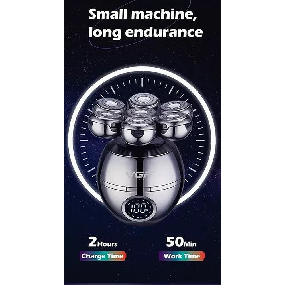 VGR V-315 Rasoio Professionale 7D Rotary Shaver Trimmer Barber IPX5
