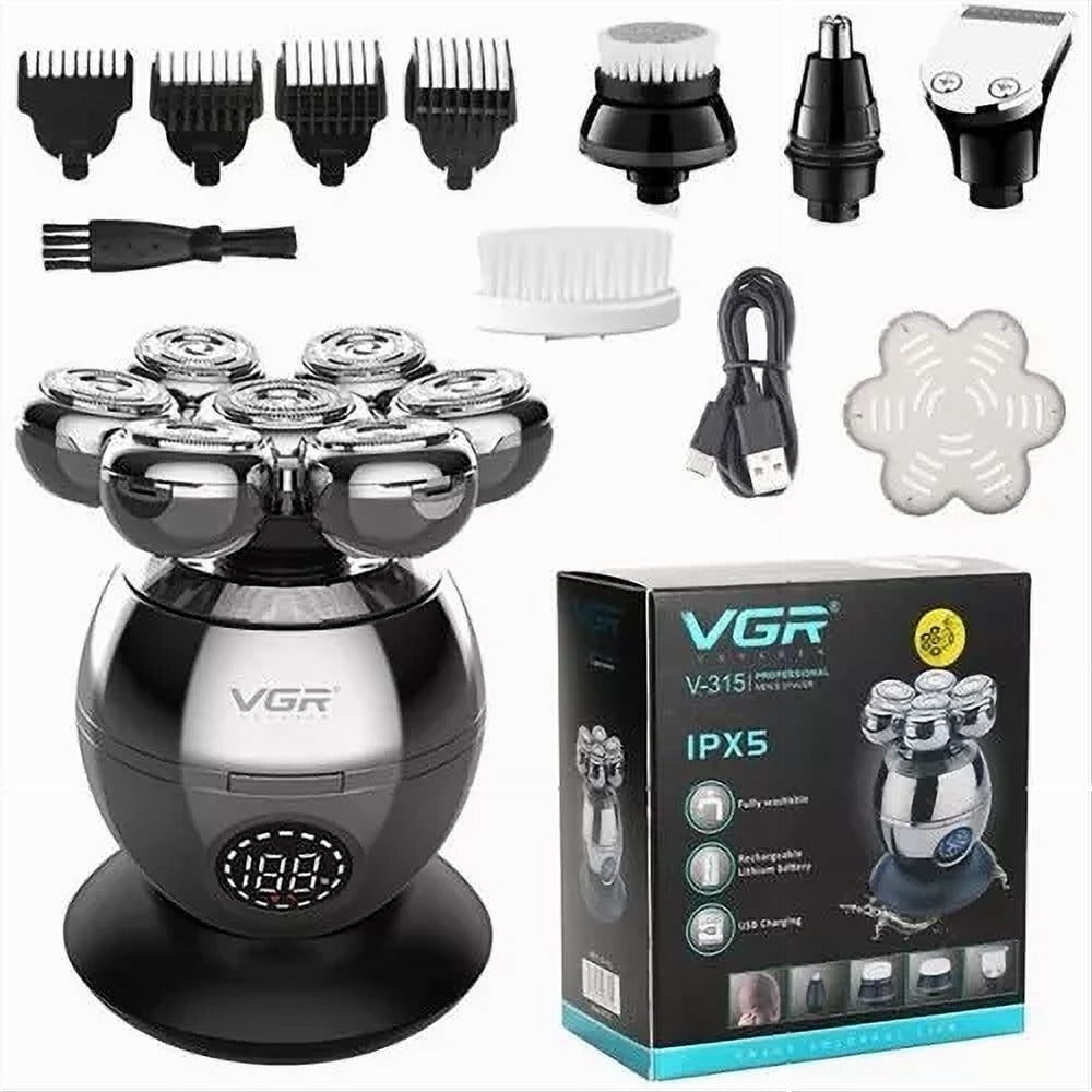 VGR V-315 Rasoio Professionale 7D Rotary Shaver Trimmer Barber IPX5