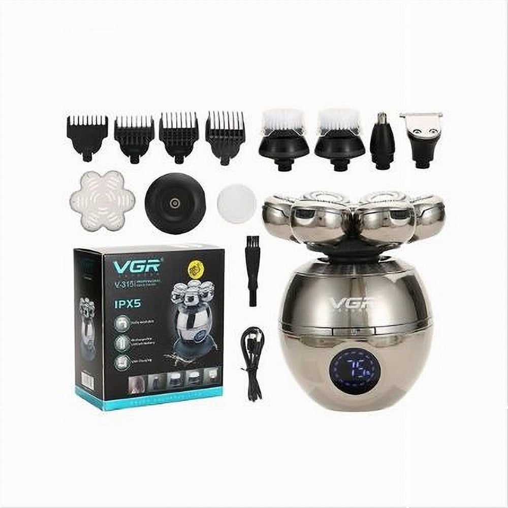 VGR V-315 Rasoio Professionale 7D Rotary Shaver Trimmer Barber IPX5