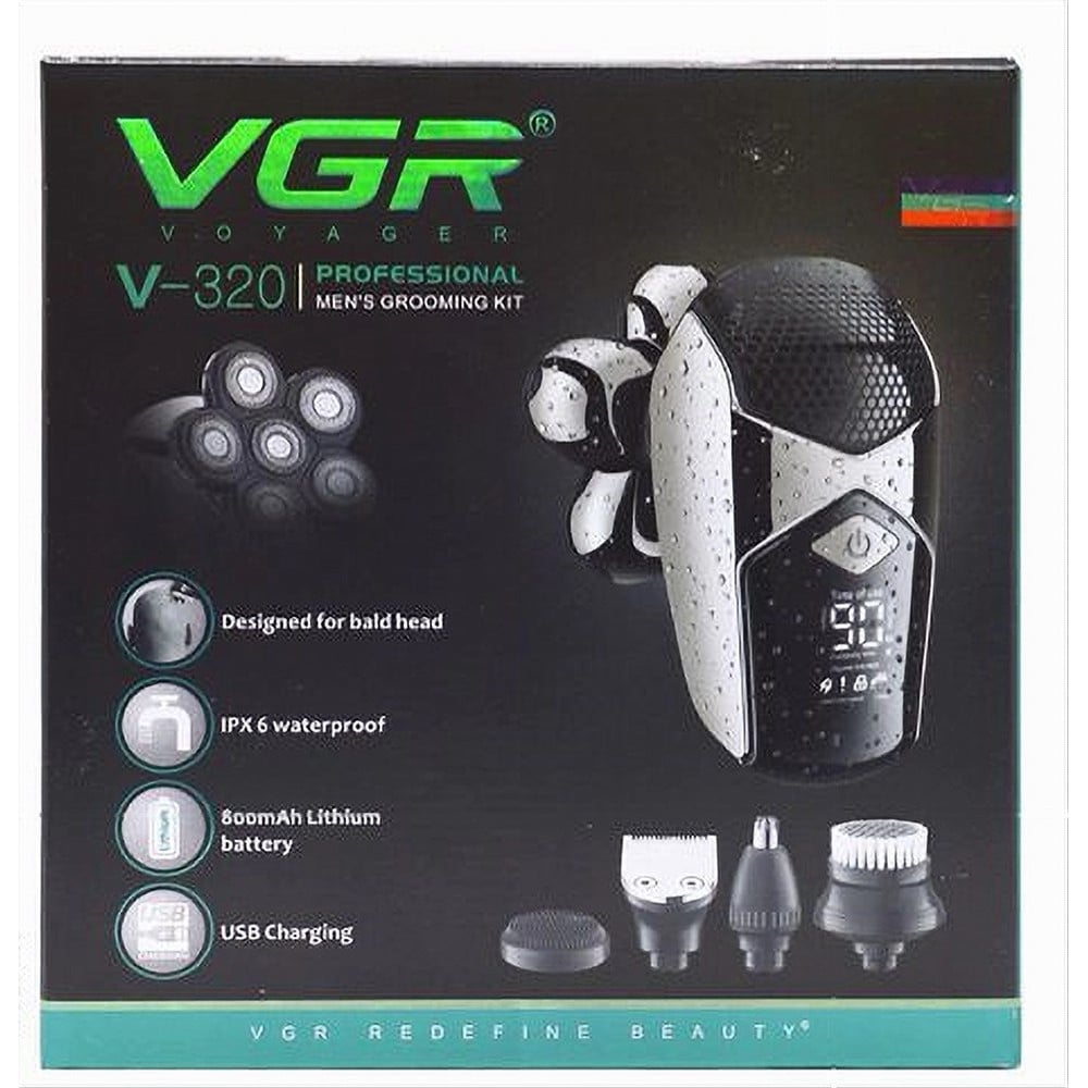 Tagliacapelli professionale VGR V-320 – Rasoio 5in1 Rotary Shaver Barber LED