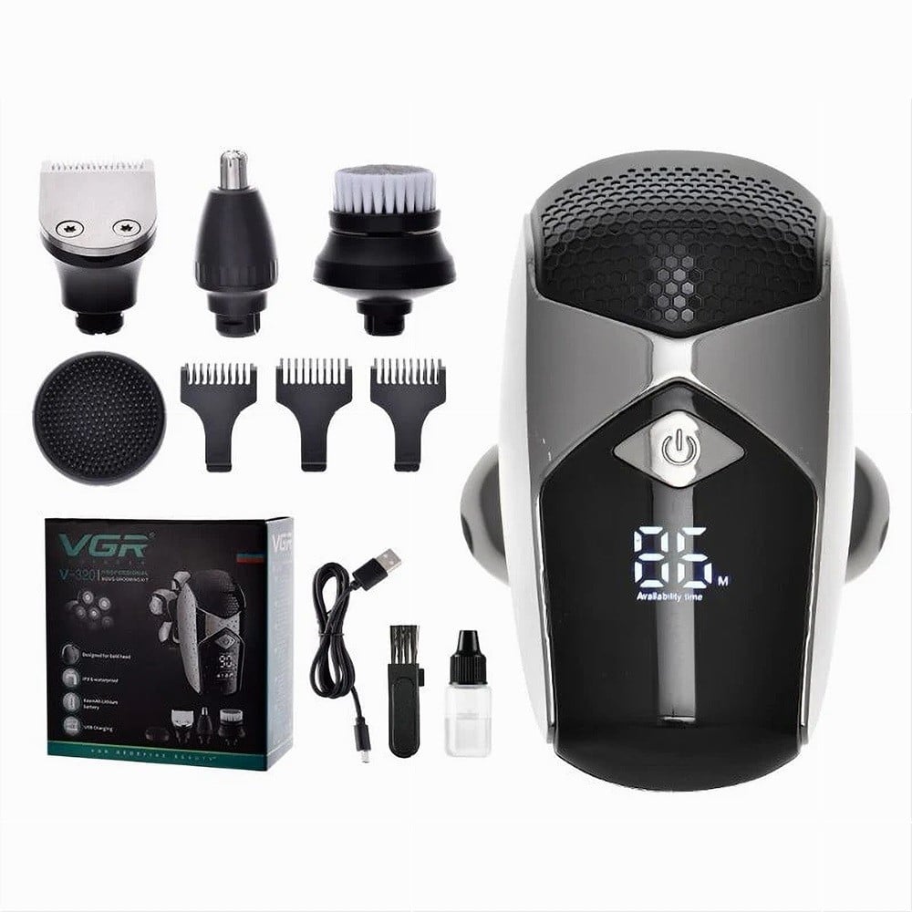 Tagliacapelli professionale VGR V-320 – Rasoio 5in1 Rotary Shaver Barber LED