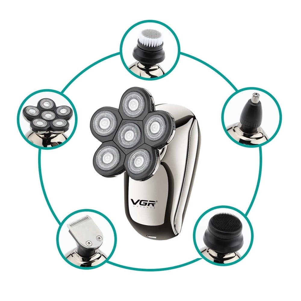 Tagliacapelli professionale VGR V-320 – Rasoio 5in1 Rotary Shaver Barber LED