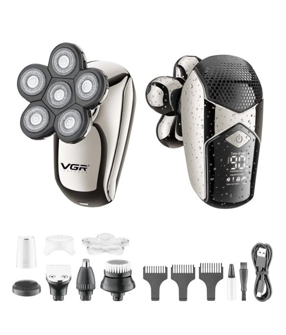 Tagliacapelli professionale VGR V-320 – Rasoio 5in1 Rotary Shaver Barber LED