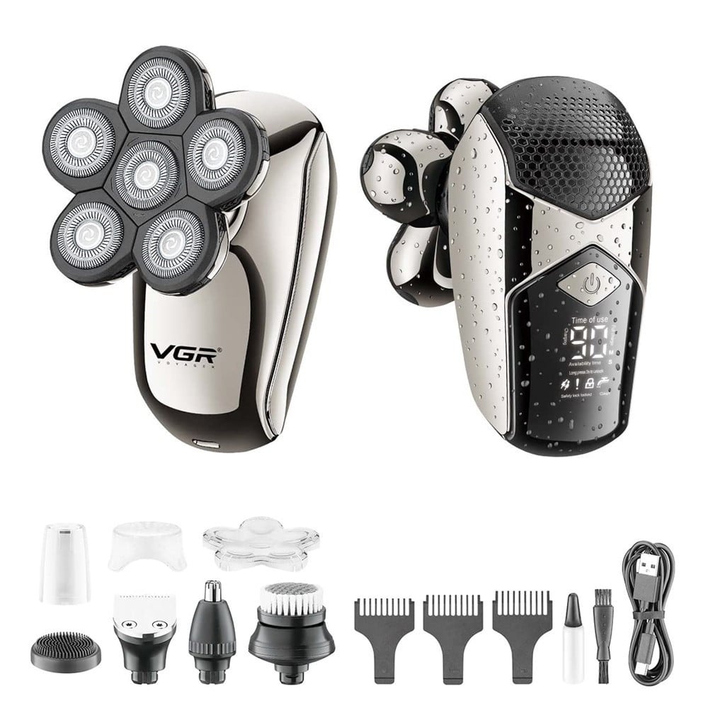 Tagliacapelli professionale VGR V-320 – Rasoio 5in1 Rotary Shaver Barber LED