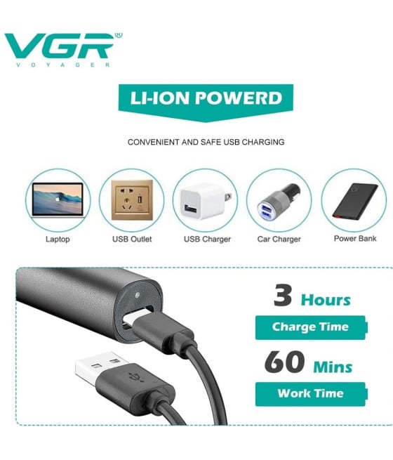 Tagliacapelli professionale VGR V-615 | Trimmer barber 2in1 naso e capelli