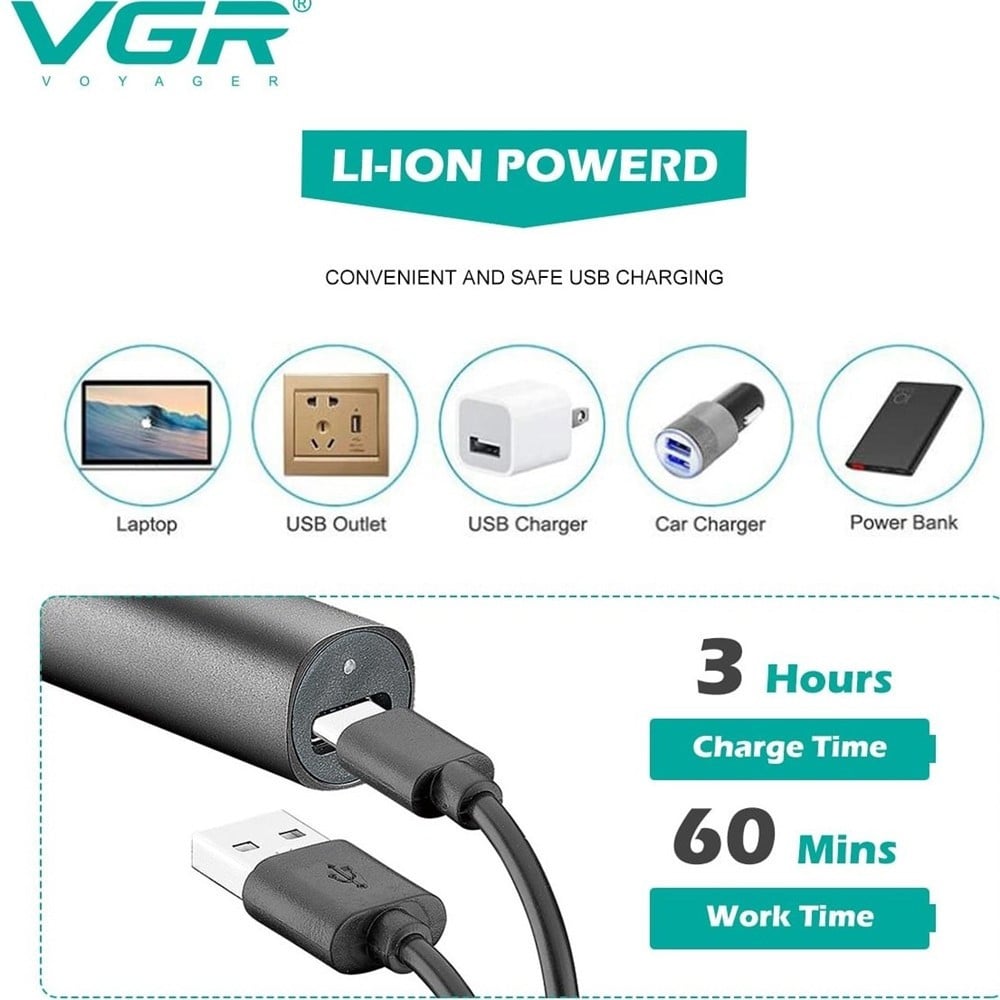 Tagliacapelli professionale VGR V-615 | Trimmer barber 2in1 naso e capelli
