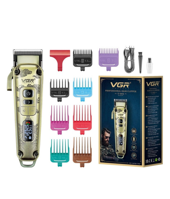 VGR V-005 Tagliacapelli Professionale 4 Velocità Clipper Barber LED
