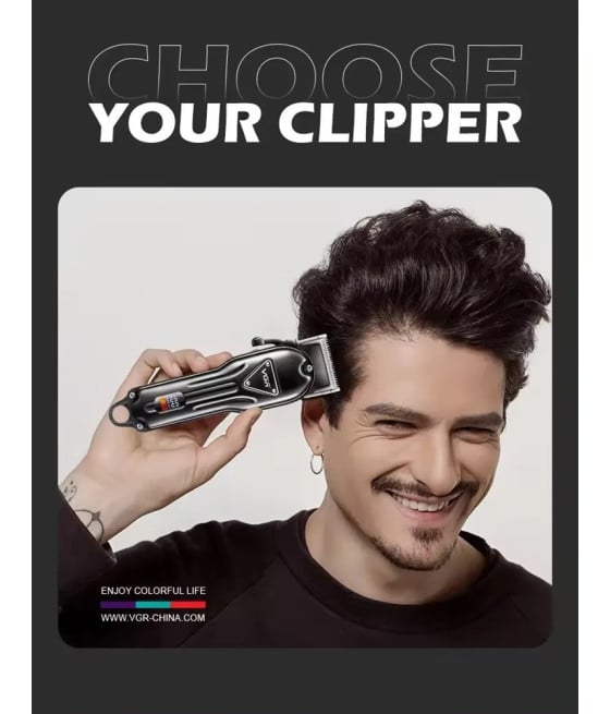 Tagliacapelli Professionale VGR V-051 Clipper Barber Display LED USB
