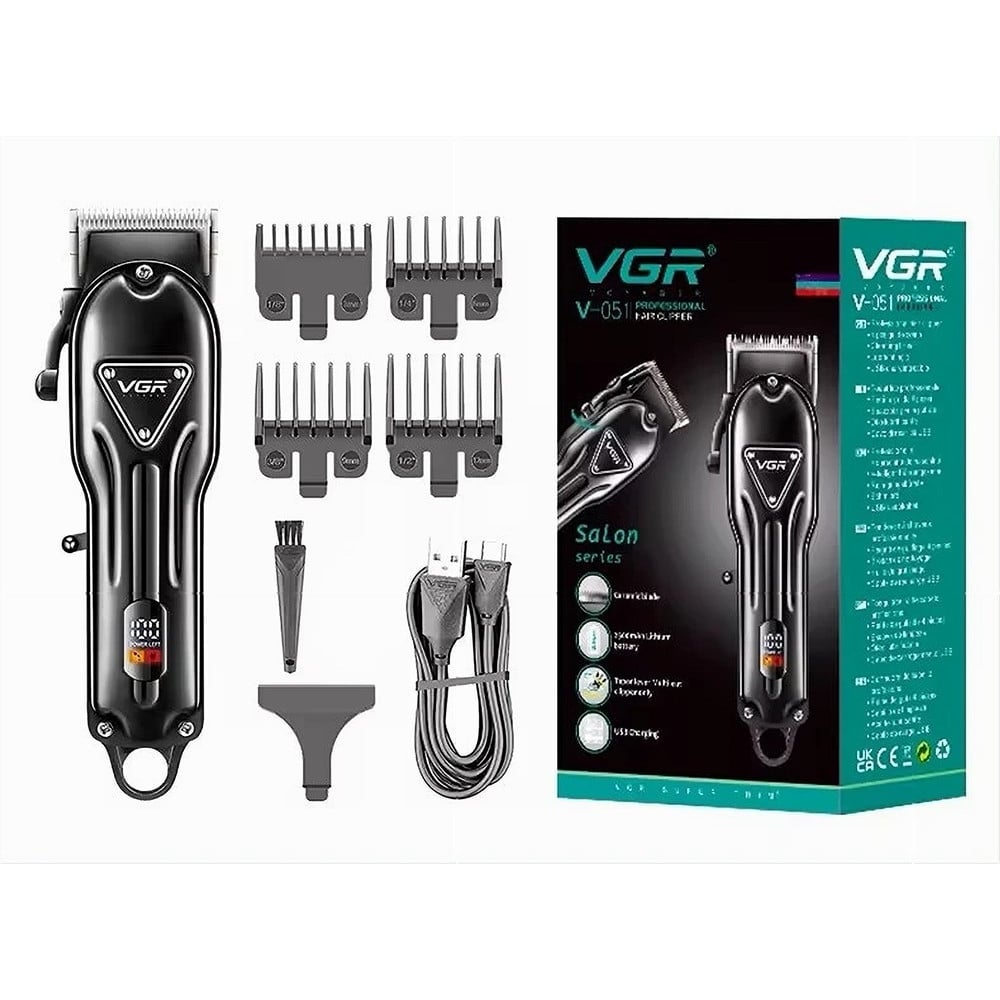 Tagliacapelli Professionale VGR V-051 Clipper Barber Display LED USB