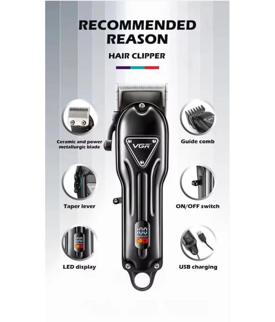 Tagliacapelli Professionale VGR V-051 Clipper Barber Display LED USB