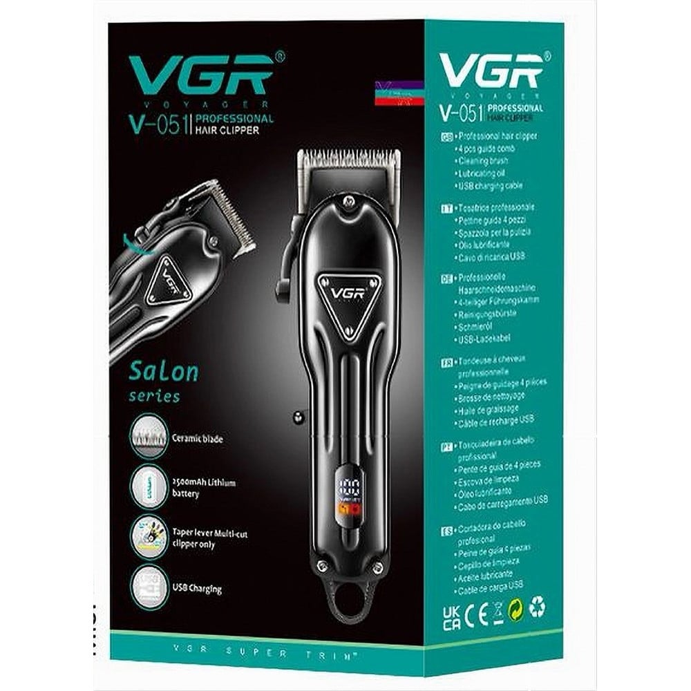 Tagliacapelli Professionale VGR V-051 Clipper Barber Display LED USB