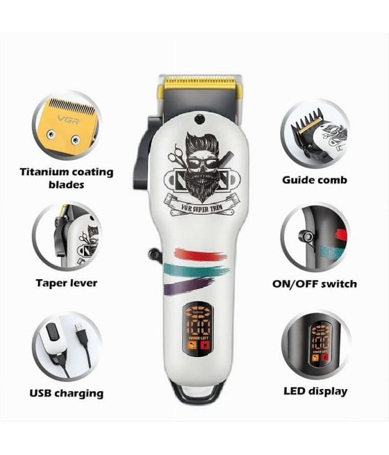 Tagliacapelli Professionale VGR V-699 | Clipper Barber | Rasoio Pro