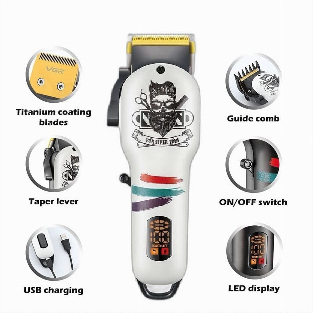 Tagliacapelli Professionale VGR V-699 | Clipper Barber | Rasoio Pro