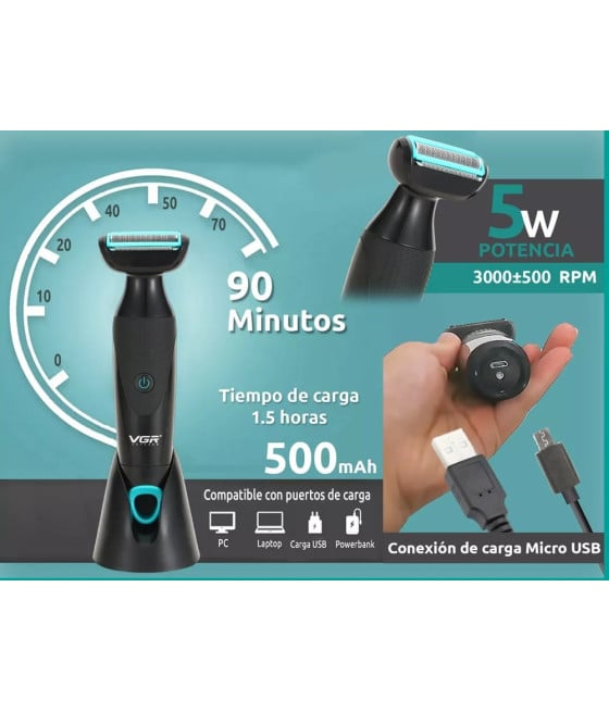Tagliacapelli Professionale VGR V-601 | Rasoio 2in1 Body Trimmer Barber