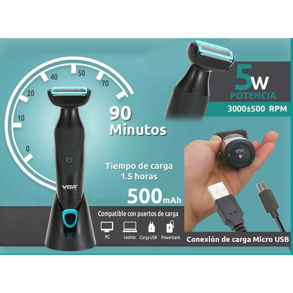 Tagliacapelli Professionale VGR V-601 | Rasoio 2in1 Body Trimmer Barber