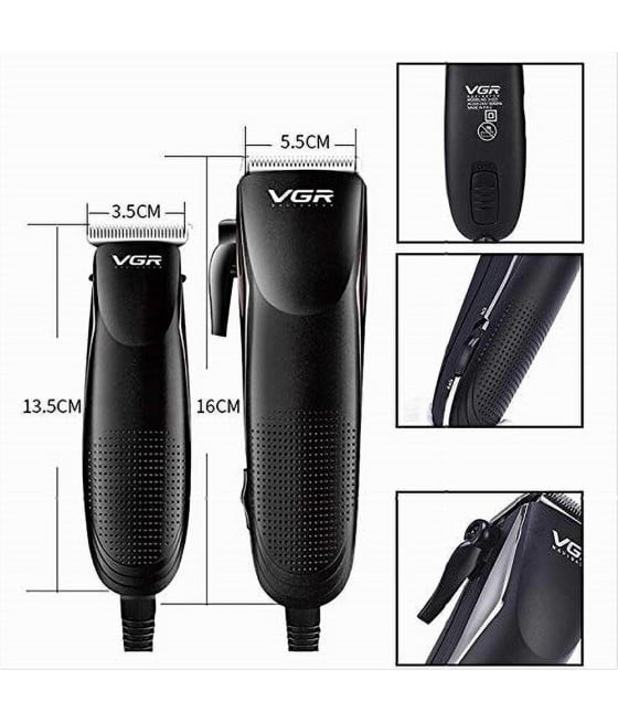 KIT A 2 RASOI COMBINATO TAGLIACAPELLI BARBA TRIMMER CON FILO V-023