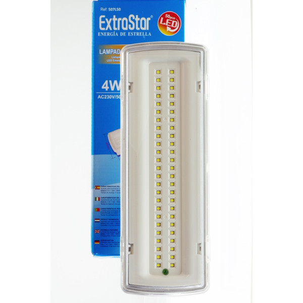 LAMPADA DI EMERGENZA A LED SMD CON PLAFONIERA DA INCASSO 50 LED 4W 406Lm 650