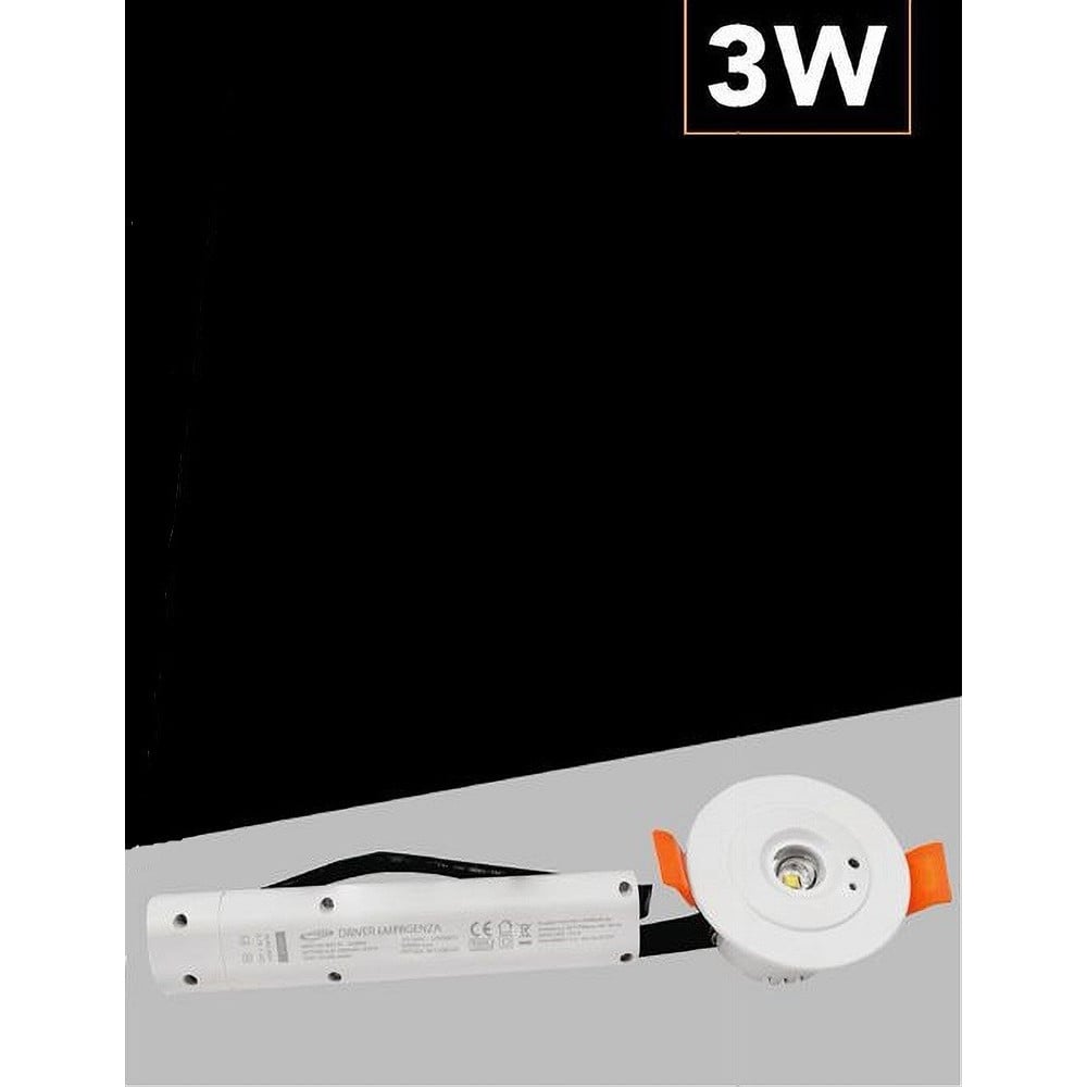 FARETTO EMERGENZA INCASSO 3W ANTI BLACKOUT LUCE FREDDA 6500K NA05-SL-1